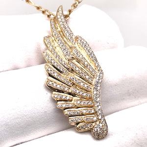 Wing Pendant with Diamonds